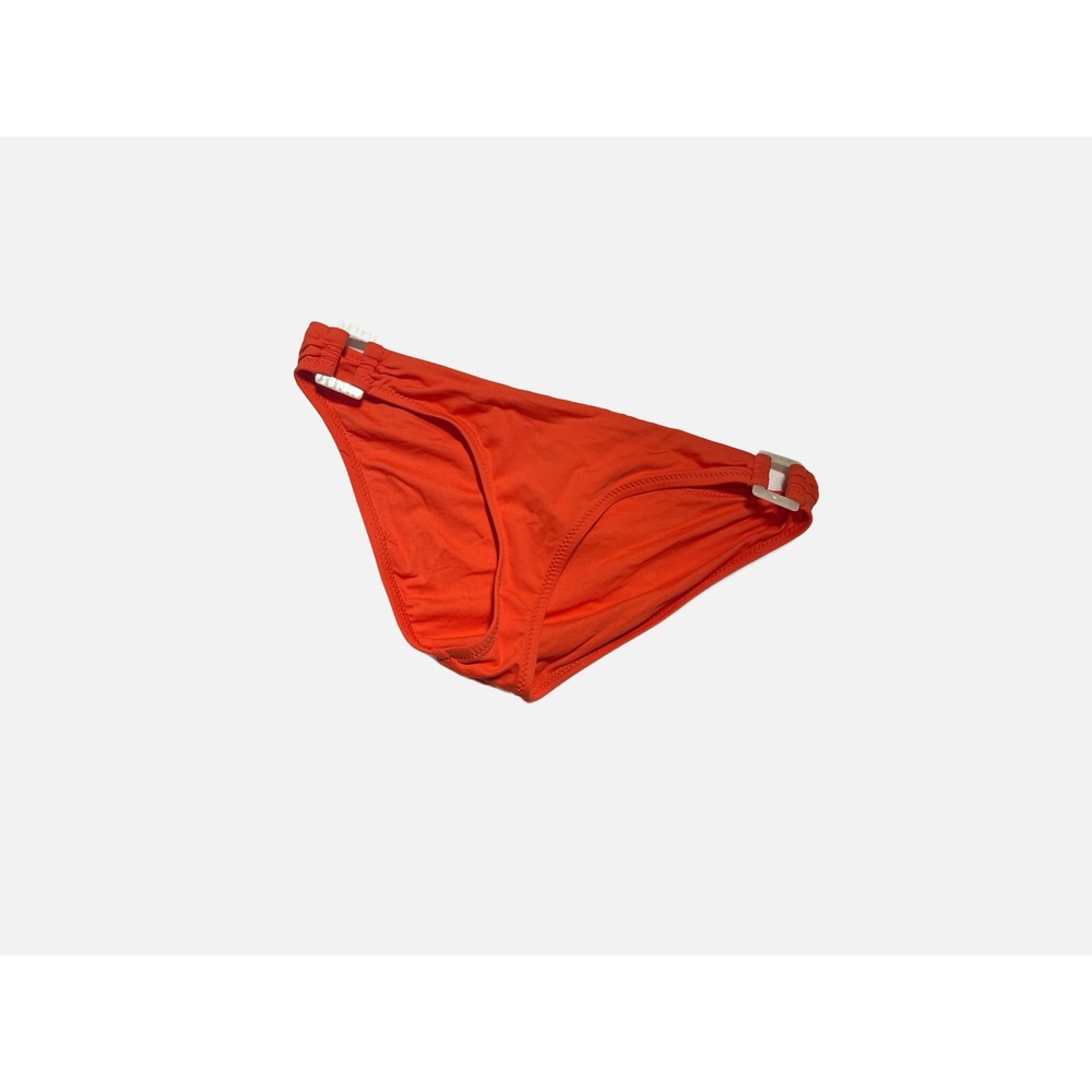 Helen Jon Bikini Bottoms Womens M Orange Gold Hardware Hip Detail Swim Beach
